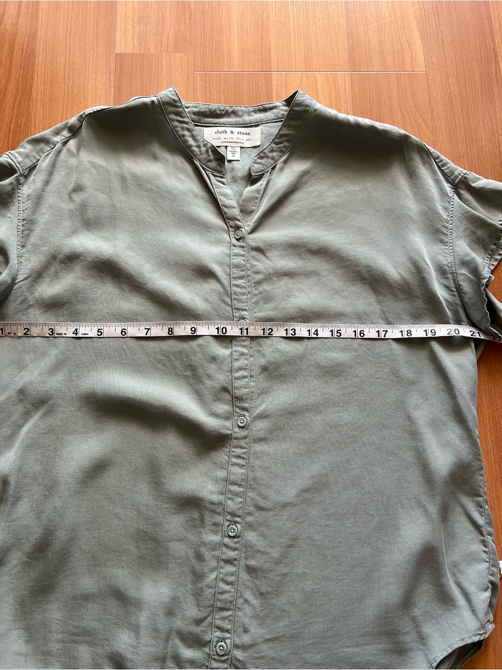 Cloth & Stone Anthropologie Lyocell Blouse Green M Fits L - Picture 3 of 10